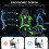 (Green)Ergonomic Bluetooth Gaming Chair with Speakers 6