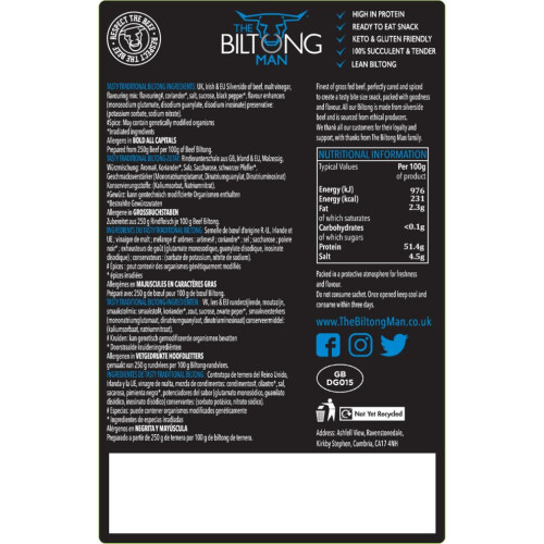 Tasty Traditional Lean Beef Biltong 500g 2