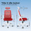 ELFORDSON (Red) ELFORDSON Mesh Office Chair Executive Swivel Adjustable Headrest Computer Gaming 8