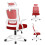 ELFORDSON (Red) ELFORDSON Mesh Office Chair Executive Swivel Adjustable Headrest Computer Gaming 7