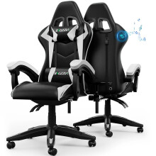 (White)Gaming Chair with Bluetooth Speakers Ergonomic Chair