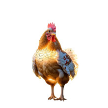 Décoration de Noël en forme de poule, bouchon de terre, acrylique 2D