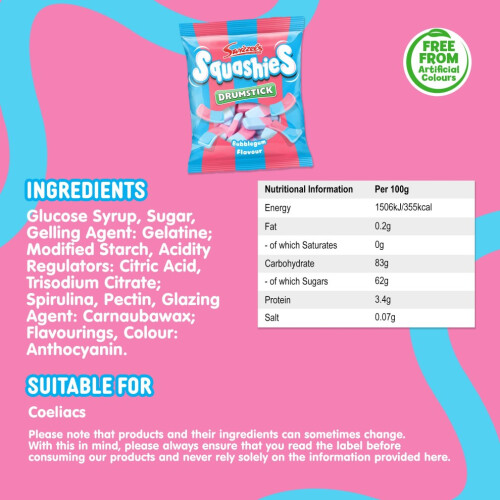 Squashies Sweets Bubblegum Flavour 1