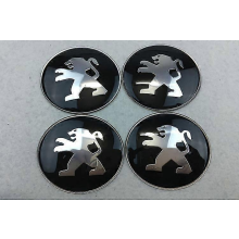 Peugeot Nabenaufkleber-Set, 65-mm-Nabenabdeckungsaufkleber, 4-teiliges Set