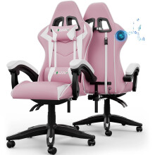 (Pink)Bluetooth Gaming Chair Ergonomic Swivel Chair