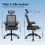 ELFORDSON (Dark Grey) ELFORDSON Mesh Office Chair Executive Swivel Adjustable Headrest Computer Gaming 7