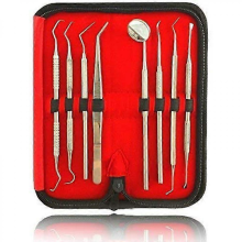 8er Zahnsteinentfernungs-Set, Zahnreinigungsset mit Sonde und Werkzeugen zur Fleckenentfernung