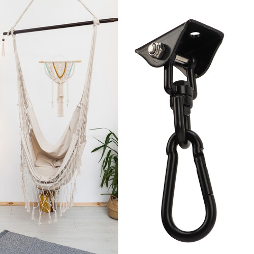 Outdoor Hammock Hanging Hook Black Steel