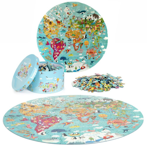 Boppi puzzles for 5+ year olds World Map 2