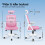 ELFORDSON (Pink) ELFORDSON Mesh Office Chair Executive Swivel Adjustable Headrest Computer Gaming 7