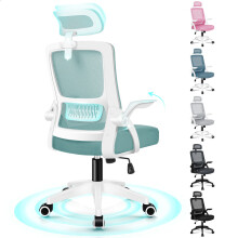 (Cyan) ELFORDSON Mesh Office Chair Executive Swivel Adjustable Headrest Computer Gaming