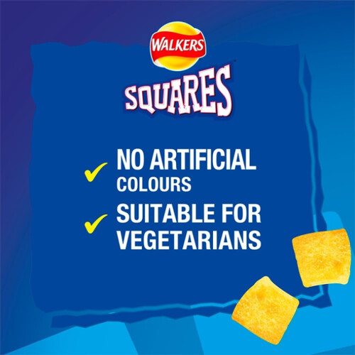 Walkers Squares Salt & Vinegar Snacks Crisps 27.5g pack of 2