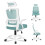 ELFORDSON (Cyan) ELFORDSON Mesh Office Chair Executive Swivel Adjustable Headrest Computer Gaming 8