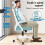 ELFORDSON (Cyan) ELFORDSON Mesh Office Chair Executive Swivel Adjustable Headrest Computer Gaming 9