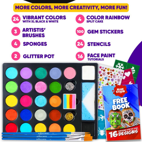 28 Colour Face Painting Kit for Kids 2