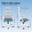 ELFORDSON (Blue Grey) ELFORDSON Mesh Office Chair Executive Swivel Adjustable Headrest Computer Gaming 7
