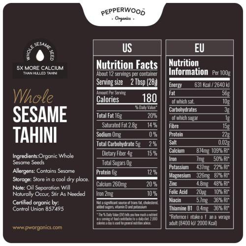 Organic Whole Sesame Tahini Paste 1