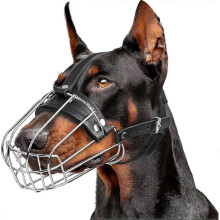 25-26 Metal Doberman Muzzle for Large Sized Dog - Cage Muzzles for Barking and Prevent