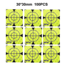 (China, 30x30mm) Reflective Sticker Targets for Surveying, 100 Sheets for Total Station