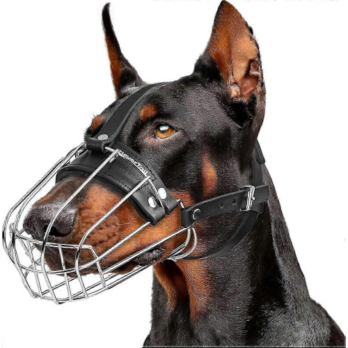 Metal Doberman Muzzle for Large Sized Dog - Cage Muzzles for Barking and Prevent