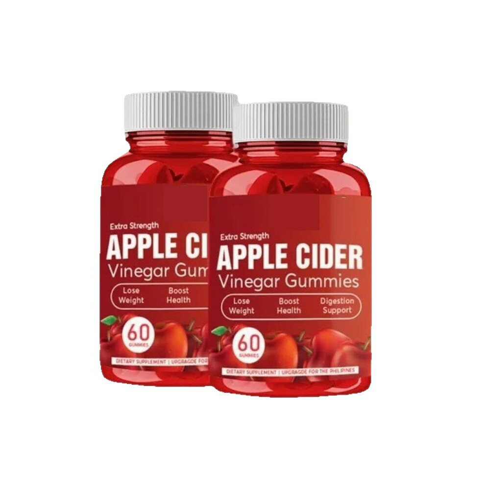 (2PCS) Apple Cider Vinegar Gummies Vegan,  1000mg with Vitamin B9 & B12, 60 Gummies