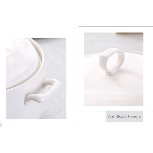 Κεραμική σουπιέρα με καπάκι 3L Pure White 2