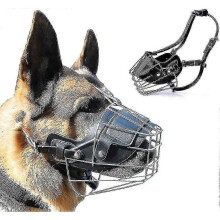 (XL) Durable Metal and Leather Muzzle for Large Dogs,Ideal for Training and Grooming,Fits Various Breeds and Sizes