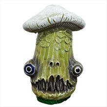 Halloween-Totenkopf-Pilz-Skulptur, Kunstharz-Kunsthandwerk, für Haus, Garten und Büro