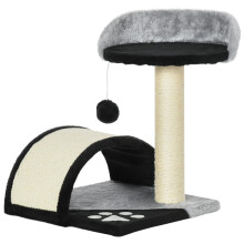 PawHut Katzenbaum 46 cm, kleiner Katzenkratzbaum mit Höhle, Spielball, Sisalseil, erhöhter Plattform, Kratzbaum und Klettermöglichkeit