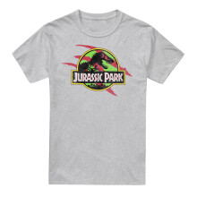 (XL, Heather Grey) Jurassic Park Mens Truck T-Shirt