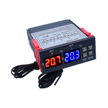 Dualer digitaler Temperaturregler STC-3008 mit zwei Relaisausgängen, Thermostatheizung und Sonde, C