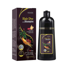 (braun) Schwarzes Haarfärbe-Shampoo für graues Haar, 3-in-1, pflanzlich, pflegend, dunkelnd, für ält