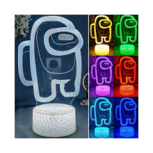 Among Us 3D-Illusions-Tischlampe, Couchtischdeko, LED-Sensor-Nachtlampe