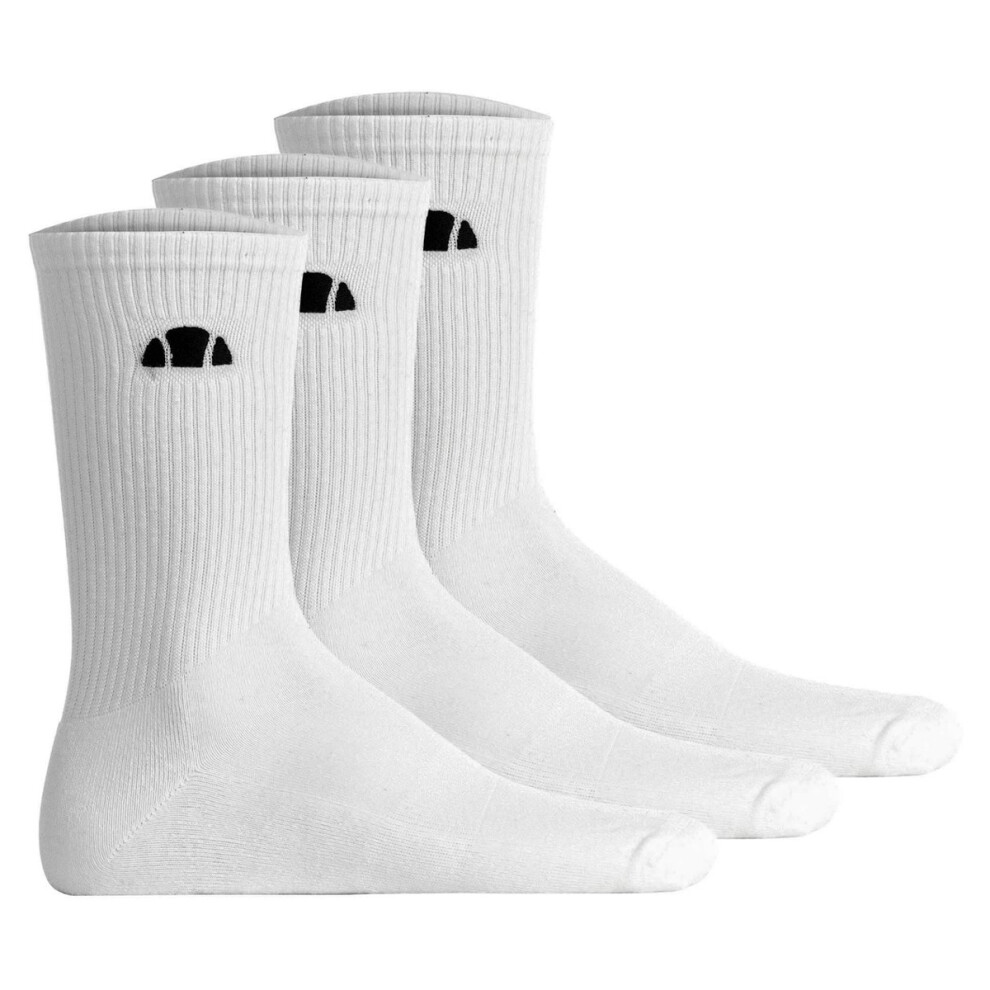 Ellesse (12 Uk-14 Uk, ) Unisex Adult Alacre Crew Socks (Pack Of 3) White