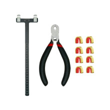 Bogensehnen-Nockpunkt-Set mit T-Winkel-Lineal, Nockschnallenzange und 8-teiligem Nockschnallen-Set,
