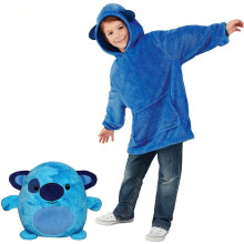 (blau) Decken-Sweatshirt – Huggle Pets Hoodie, Plüschtier-Bademantel, Pyjama-Kissen, Einheitsgröße
