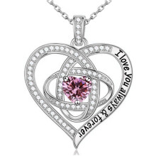 S925 Sterling Silver Clover Heart Necklace for Women, Fashion Light Luxury Full Diamond Pendant Necklace