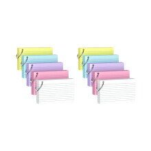 500er-Packung farbige Karteikarten (7,6 x 12,7 cm) mit Schlüsselring – Schweres 180 g/m²-Papier für