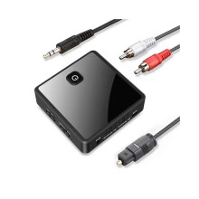 5.0 Sender-Empfänger 3,5-mm-AUX-optischer drahtloser Audioadapter für PC, TV und Autolautsprecher