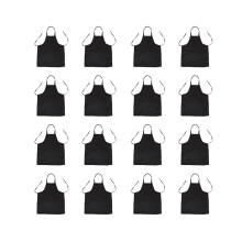 8X Unisex Küchenschürze mit 2 Taschen, schwarz, Einheitsgröße (Medium)