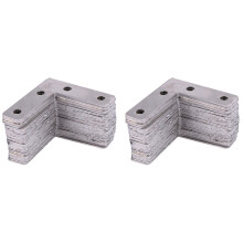 50 mm x 50 mm x 1 mm L-förmige flache Befestigungs- und Reparaturplatten/Halterungen, 60 Stück