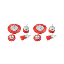 8-teiliges Set aus Nylon-Drahtbürsten mit Nylon-Endstück für Bohrmaschinen und Rotationswerkzeuge mi