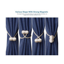 (Beige, 1 Paar) Magnetische Kugel-Gardinenhalter mit Schnallenclips