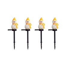 4x Schneemann-Solarleuchten, Weihnachtsbeleuchtung, solarbetriebene LED-Schneemann-Lichter, Gartenle