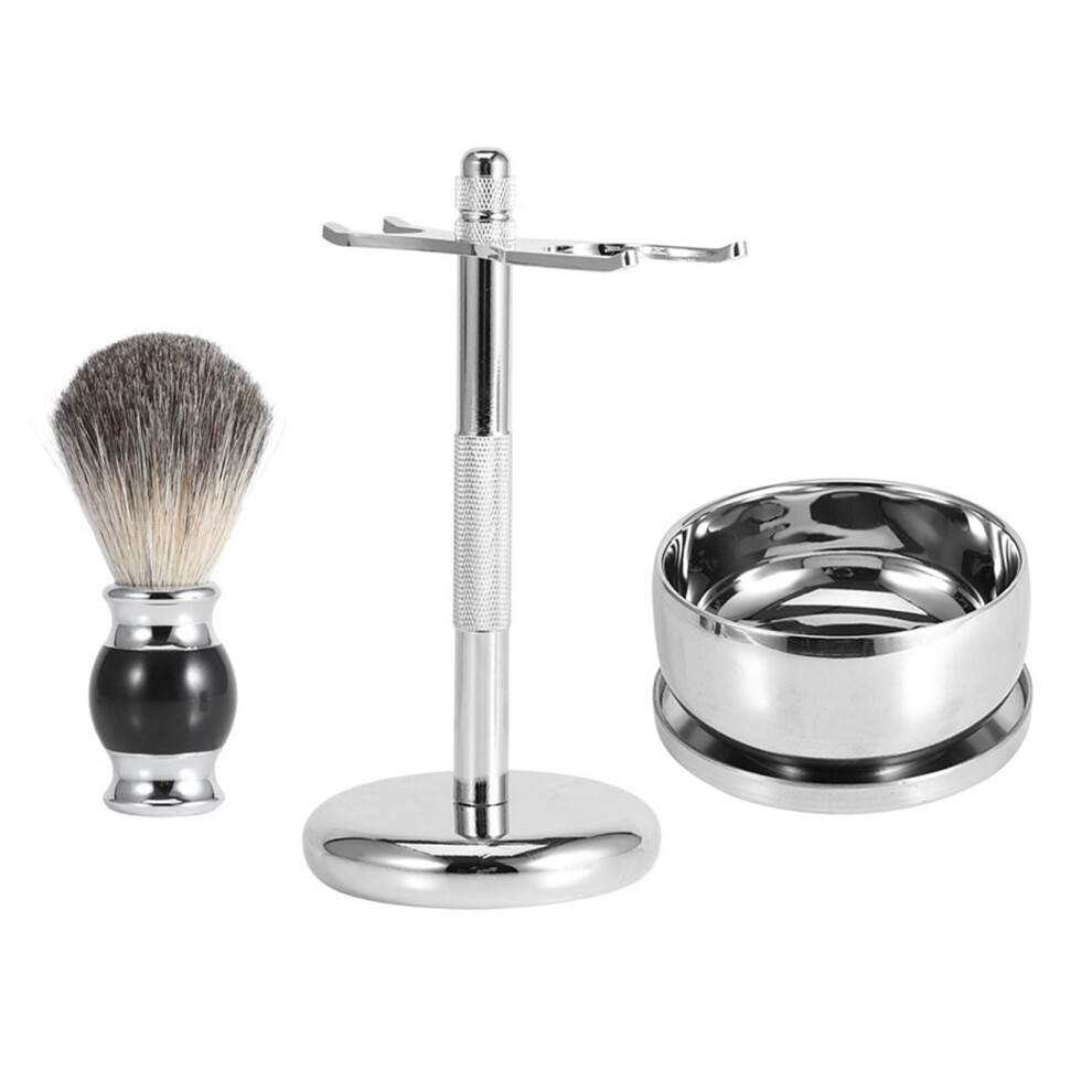 Stylish Shaving Tool Set with Faux Brush