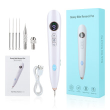 (WHITE) Professional Plasma Pen 9-Level Skin Face Wart Tag Household Black Dots Tattoo Freckle Remover Beauty Instrument LED Screen
