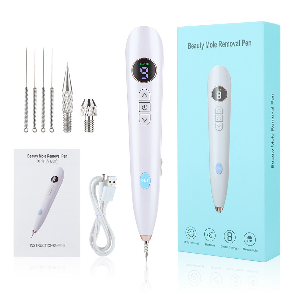 Photos - Cream / Lotion  Professional Plasma Pen 9-Level Skin Face Wart Tag Household Black Dots Tattoo Freckle Remover Beauty Instrument LED(WHITE)