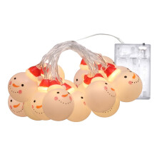 Guirnalda de luces LED para interiores y exteriores con decoración de muñeco de nieve (10 m)