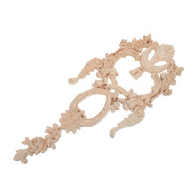 Brown Decorative Wood Wainscotting Panel Elegant Floral Carving