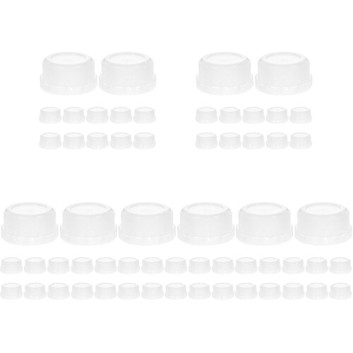 60Pcs Coarse Thread Can Caps White Plastic for Industrial Use